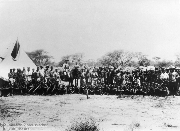 Herero Tribesmen Captured during the Herero War in German Southwest Africa (1904)  